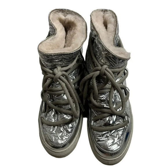Inuikii Bomber Star Endurance Metallic Boot Silver Size 10 - Picture 7 of 12